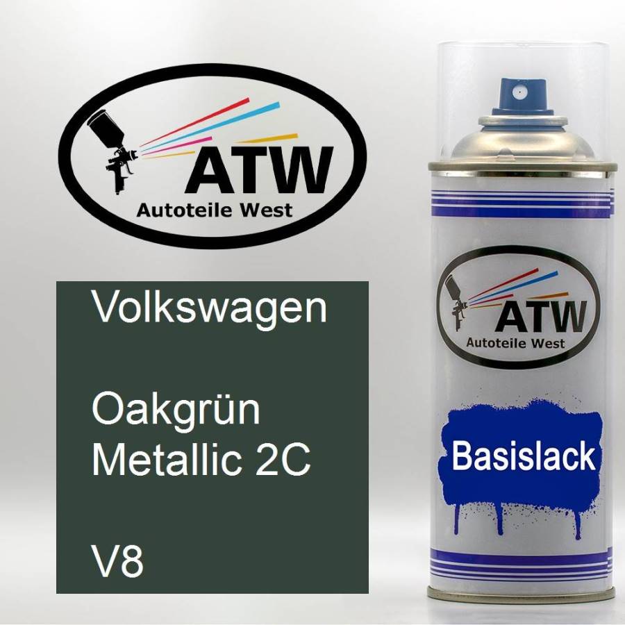 Volkswagen, Oakgrün Metallic 2C, V8: 400ml Sprühdose, von ATW Autoteile West.